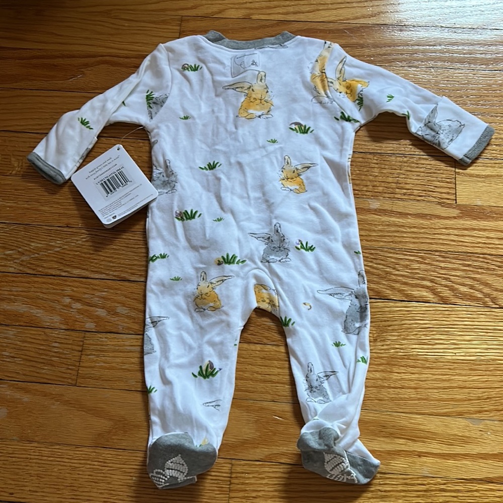 Burt’s Bees Bunny One Piece zipped Footie - Picture 3 of 4